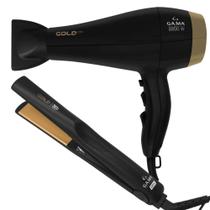 Kit Prancha e Secador de Cabelo Gold 127V