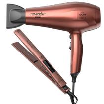 Kit Prancha Led e Secador De Cabelo Marula Bivolt