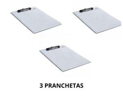 Kit Prancheta Acrílica Ofício Super Metal- Menno 3 unidades