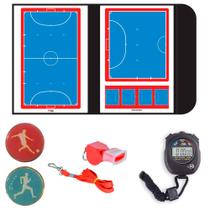 Kit Prancheta Tática Futsal Com Moeda Cronômetro Apito VM - Pista e Campo