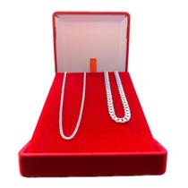 Kit Prata 925 Masculina 70Cm + Pulseira 3Mm Italiana