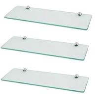 Kit prateleira de vidro decorativa 50x10 com 3 unidades GABIART