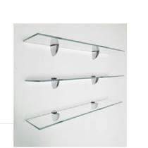 Kit prateleira de vidro para quarto 50x15 com 3 un. c/ suporte tucano Gabiart