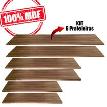 KiT Prateleira Flutuante Suspensa Suporte Invisivel Nicho Organizador Madeira 100% MDF Kit 6un 100/80/60cm