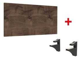 Kit Prateleira MDP 60x25 + Suporte em ABS Preto Brasforma - Chocolate