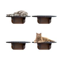 Kit Prateleira Para Gatos Tam M 4 Peças Com Carpete Premium