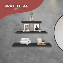 Kit Prateleiras 60/50/40x15 Mdf Preto Kit de Instalação Sala - kelan