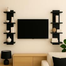 Kit prateleiras de parede rack suspenso decorativa sala quarto cozinha