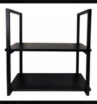 Kit Prateleiras PRETO 50cm Completo C/ Madeiras Kit Prateleiras PRETO 50cm Completo C/ Madeiras