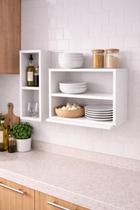 Kit Prateleiras Suspensas Branco Sala Quarto Cozinha