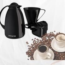 Kit prático para café, garrafa térmica + açucareiro + suporte filtro unitermi