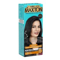 Kit Prático Tintura Creme Maxton 1.01 Preto Carvão - Embelleze
