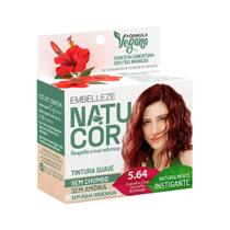 Kit Prático Tintura Permanente de Cabelo Natucor 5.64 Castanho Claro Vermelho Acobreado - Embelleze