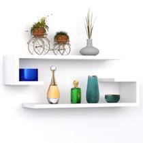 Kit pratileira 70cm mdf sala quarto cozinha sixteen