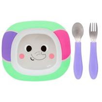 Kit Pratinho Bowl 300ml E Talheres Em Inox Bubazoo Elefante Roxo Buba Kit Pratinho Bowl 300ml E Talheres Em Inox Bubazoo Elefante Roxo Buba