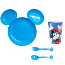 Kit Pratinho infantil com Divisórias e Copo do Mickey