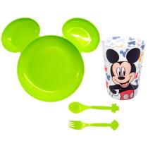 Kit Pratinho infantil com Divisórias Garfo e Colher e Copo 320ml do Mickey Kit Pratinho infantil com Divisórias Garfo e Colher e Copo 320ml do Mickey