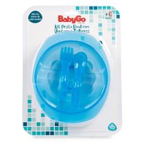 Kit Prato Bowl Baby Go com Ventosa e Talheres Colors Azul