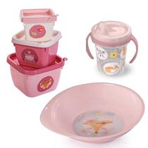 Kit Prato Copo Com Alça E Trio 3 Potes Conect - Plasútil