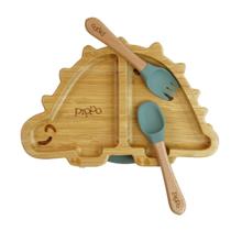 Kit Prato de Bambu + Talheres