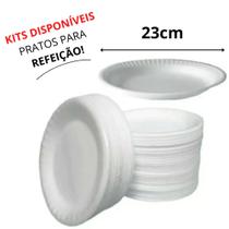 Kit Prato de Isopor Descartável 23cm Refeição Churrasco Jantar Festas Aniversário c/25 unidades Kit Prato de Isopor Descartável 23cm Refeição Churrasco Jantar Festas Aniversário c/25 unidades