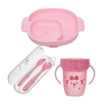 Kit Prato e Talheres Flexíveis com Copo 360º Lilica BB