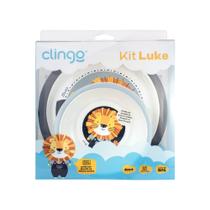 Kit Prato e TIgela Bowl Infantil Clingo Pratinho P/ Bebê Introdução Alimentar