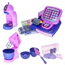 Kit Prato Expresso Cafeteira Bolo Brinquedo Menina 28pç