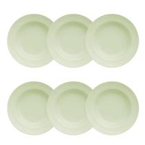 Kit Prato Fundo 06 Pçs Cottage Verde Menta Germer Porcelanas Kit Prato Fundo 06 Pçs Cottage Verde Menta Germer Porcelanas