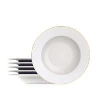 Kit Prato Fundo Filetado Tramontina Elisa Em Porcelana Com Borda Dourada 23 Cm 06 Peças Tramontina Kit Prato Fundo Filetado Tramontina Elisa Em Porcelana Com Borda Dourada 23 Cm 06 Peças Tramontina