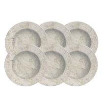 Kit Prato Fundo Tramontina Travertino Em Porcelana Decorada 23 Cm 06 Peças Tramontina
