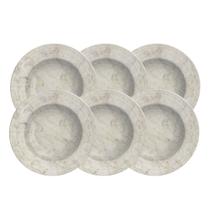 Kit Prato Fundo Tramontina Travertino em Porcelana Decorada 23 cm 06 Peças