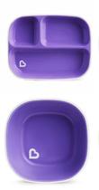 Kit Prato Munchkin Infantil Com Divisórias 6m+ e Tijela Bowls Splash Roxo
