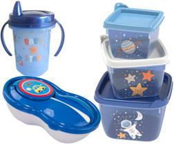 Kit Prato Pratinho Papinha Copo Treinamento Bebe C/ Potes