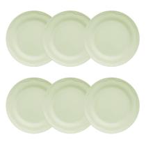 Kit Prato Raso 06 Pçs Cottage Verde Menta Germer Porcelanas Kit Prato Raso 06 Pçs Cottage Verde Menta Germer Porcelanas