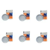 Kit Prato Raso 18 cm Totalplast Branco com 6 Pacotes de 10 Unidades