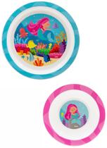 Kit Prato Raso + Bowl Infantil Aventuras Sereia Buba