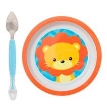 Kit Prato Raso Decorado + Colher Para Raspar Frutas 2x1 - Buba