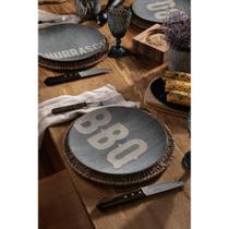 Kit Prato Raso Tramontina Churrasco Stone Em Porcelana 28 Cm 06 Peças