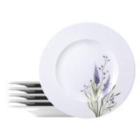 Kit Prato Raso Tramontina Lilla em Porcelana Decorada 28 cm 6 Peças - 96950/256