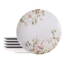 Kit Prato Raso Tramontina Magnólia em Porcelana Decorada 28 cm 6 Peças