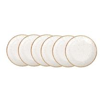 Kit Prato Raso Tramontina Rústico Marrom Em Porcelana Decorada 28 Cm 6pçs Tramontina