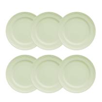 Kit Prato Sobremesa 06 Peças Cottage Verde Germer Porcelanas Kit Prato Sobremesa 06 Peças Cottage Verde Germer Porcelanas
