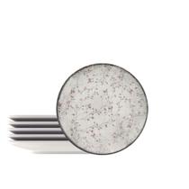 Kit Prato Sobremesa Tramontina Floralis em Porcelana Decorada 19 cm 6 Peças
