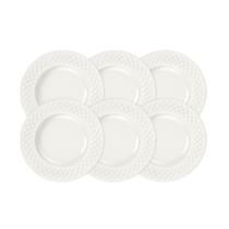 Kit Prato Sobremesa Tramontina Ingrid em Porcelana Decorada 21 cm 06 Peças