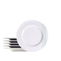 Kit Prato Sobremesa Tramontina Monocroma em Porcelana Decorada 21 cm 6 Peças Kit Prato Sobremesa Tramontina Monocroma em Porcelana Decorada 21 cm 6 Peças
