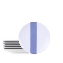 Kit Prato Sobremesa Tramontina Soho Em Porcelana Decorada 21 Cm - 6 Peças