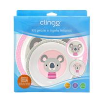 Kit Prato Tigela Bowl Infantil Bebê Coala Microondas Clingo Kit Prato Tigela Bowl Infantil Bebê Coala Microondas Clingo