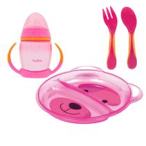 Kit Prato Ursinho Com Copo Trix E Talheres Buba