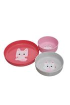 Kit Pratos com Ventosa 3pçs Gato Mia Kouii